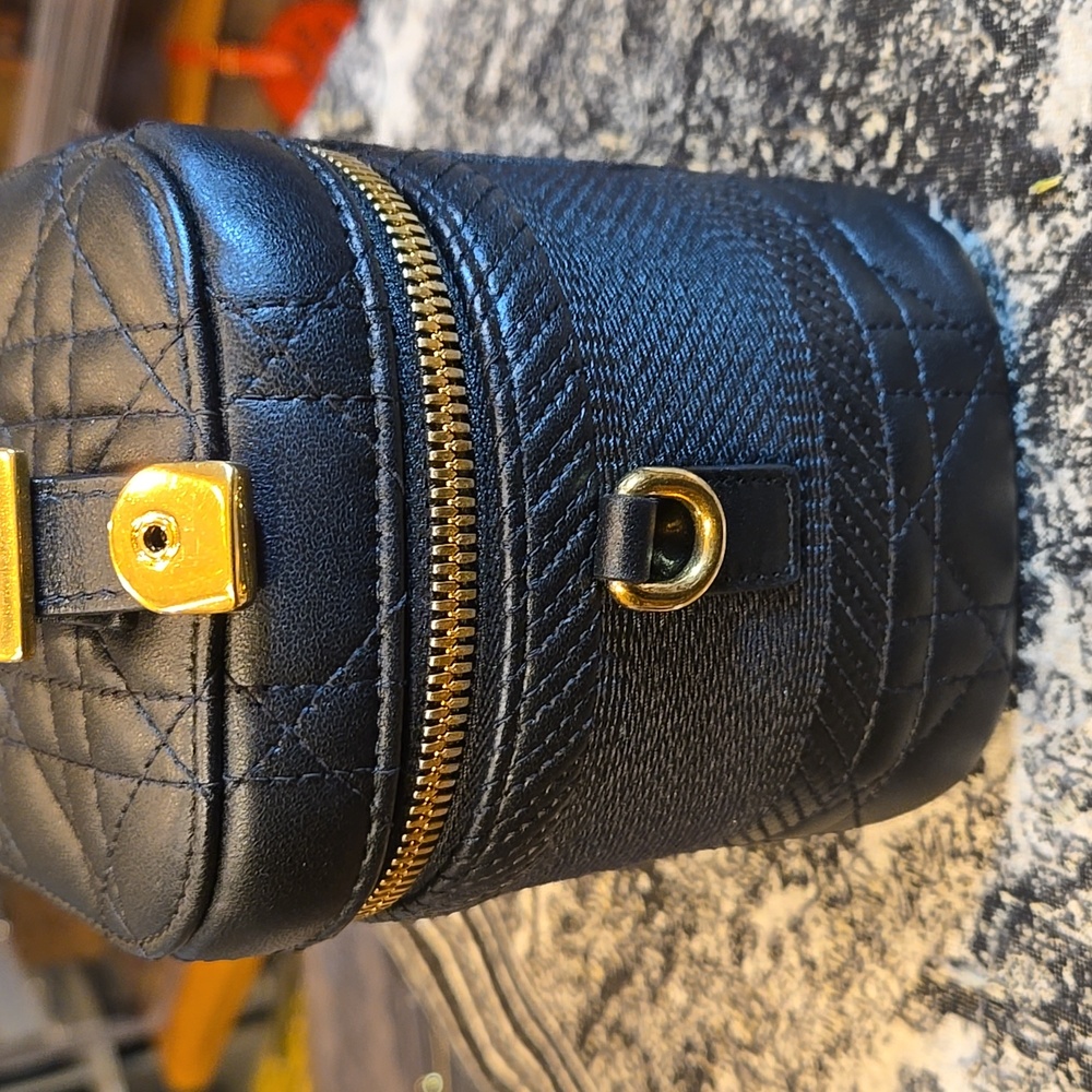 Christian Dior Vanity Bag Shoulder Leather Canvas Black Crossbody/Top Handle - Picture 13 of 16